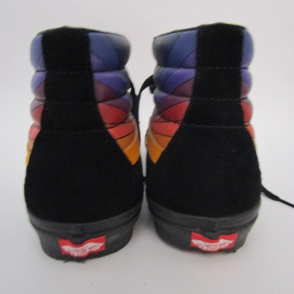 10M Womens Reissue Black Multi Suede Leather Hi Top Tennis Shoes SK8 Refract - Picture 5 of 10